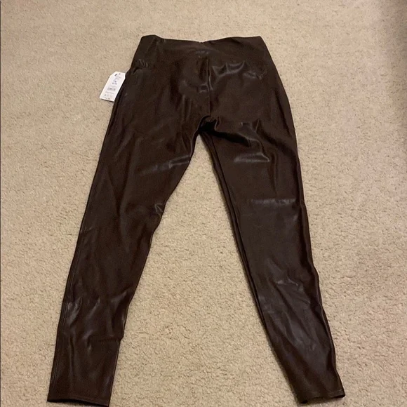 Brown Faux Leather Leggings - Picture 4 of 4